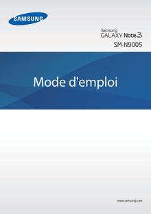 Mode d emploi - Samsung Galaxy note 3