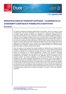 Infrastructures de transport en France : vulnérabilité au changement climatique et possibilités d’adaptation.