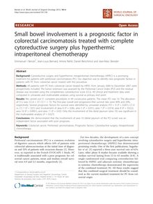 Small bowel involvement is a prognostic factor in colorectal carcinomatosis treated with complete cytoreductive surgery plus hyperthermic intraperitoneal chemotherapy
