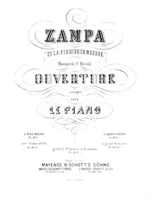 Partition Piano 2, Zampa, ou La fiancée de marbre, Opéra comique en trois actes