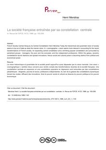 La société française entraînée par sa constellation  centrale - article ; n°1 ; vol.23, pg 193-206