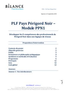 PLF Pays Périgord Noir  Module PPN1