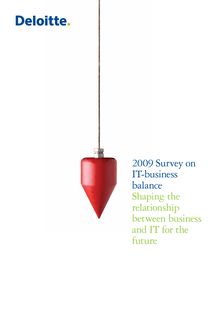 IT business balance survey 2009: Shaping the relationship between business and IT for the future