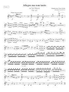 Partition violons I, Allegro ma non tanto, G major, Tchaikovsky, Pyotr
