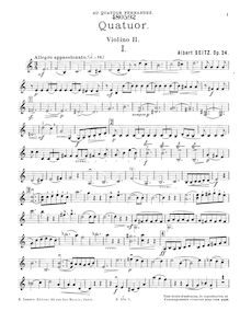 Partition violon 2, corde quatuor, Op.24, C major, Seitz, Albert