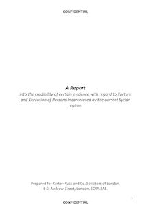 Rapport sur la torture en Syrie