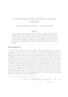 A non Newtonian fluid with Navier boundary conditions