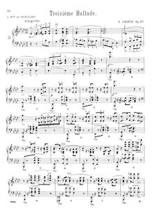 Partition complète (filter), Ballade No.3, A♭ major, Chopin, Frédéric
