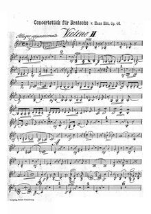 Partition violons II, Konzertstück G-moll für Bratsche (viole de gambe) mit Begleitung des Orchesters oder Pianoforte, Op.46