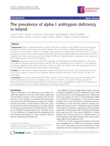 The prevalence of alpha-1 antitrypsin deficiency in Ireland