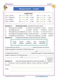 Grade 5 Maths: Workbook - Measurement - Length