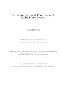 Ytterbium doped femtosecond solid state lasers [Elektronische Ressource] / von Gabriela Paunescu