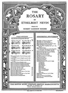 Partition de piano et partition de violon, pour Rosary