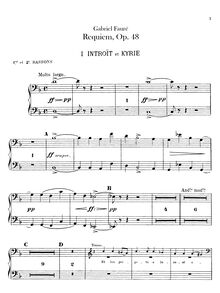 Partition basson 1/2, Requiem en D minor, D minor, Fauré, Gabriel