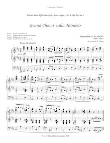 Partition , Grand Chœur «alla Händel», Pièces dans différents styles, Opp.15-20, 24-25, 33, 40, 44-45, 69-72, 74-75