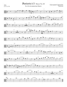 Partition ténor viole de gambe 1, alto clef, Fantasia pour 5 violes de gambe, RC 67