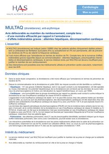 MULTAQ - Synthèse d avis MULTAQ - CT10281