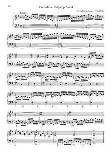 Partition No.4 en G, 6 préludes et Fugues, Sei Fughe e Preludie per Il Clavicembalo o Organo