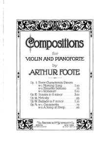 Partition de violon, Melody, G major, Foote, Arthur