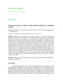 Strategic reactions to infants: Female self-presentation in a romantic context