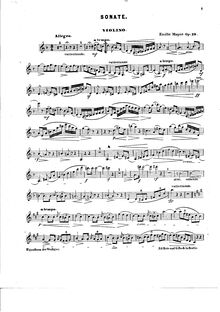 Partition de violon, violon Sonata, D minor, Mayer, Emilie