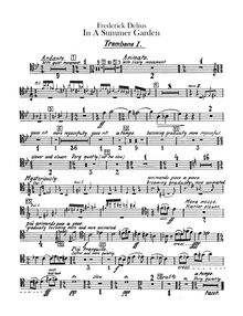 Partition Trombone 1, 2, 3, Tuba, en a Summer Garden, Delius, Frederick