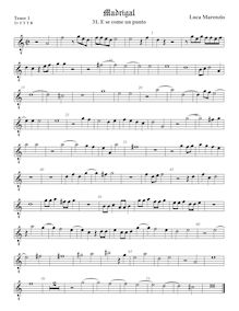 Partition ténor viole de gambe 1, octave aigu clef, madrigaux pour 5 voix par  Luca Marenzio
