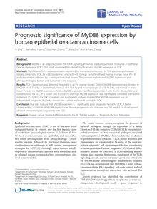 Prognostic significance of MyD88 expression by human epithelial ovarian carcinoma cells