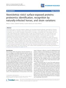 Neorickettsia risticiisurface-exposed proteins: proteomics identification, recognition by naturally-infected horses, and strain variations