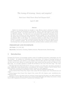 The timing of licensing: theory and empirics