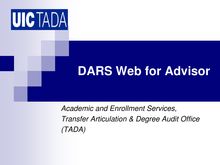 DARS Program Office Using the Interactive Audit in DARS Web for  Advisor