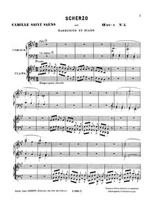 Partition No. , Scherzo, 6 Duos, Op.8, Saint-Saëns, Camille