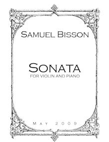 Partition complète, violon Sonata, Bisson, Samuel