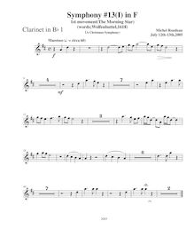Partition clarinette 1 (B♭), Symphony No.13  Chistmas Symphony  par Michel Rondeau