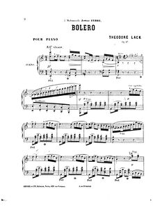 Partition complète, Boléro, Op.27, Lack, Théodore