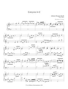 Partition complète, Canzona en C, C major, Kerll, Johann Caspar