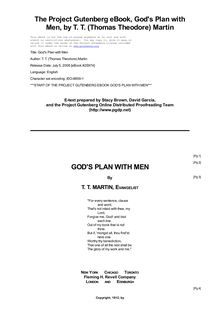 God s Plan with Men