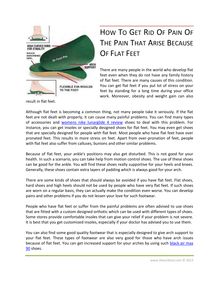How To Get Rid Of Pain Of The Pain That Arise Because Of Flat Feet