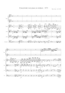 Partition complète, Concertstuk piano en strijkers, Ostijn, Willy