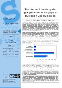 Struktur und Leistung der gewerblichen Wirtschaft in Bulgarien und Rumänien