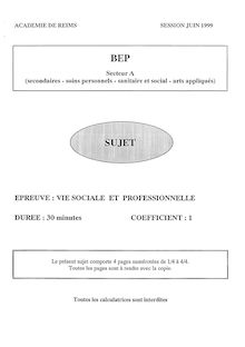 Vie sociale et professionnelle (VSP) 1999 BEP - Electronique