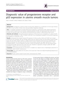 Diagnostic value of progesterone receptor and p53 expression in uterine smooth muscle tumors