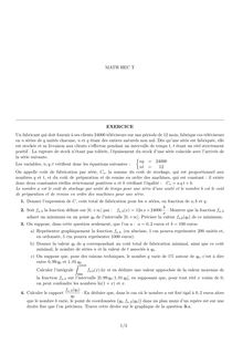 Mathématiques I 2004 Classe Prepa HEC (STG) HEC
