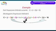 Quatrième - Maths : Le développement d une expression littérale 2/3