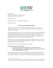 IFAW Comment on MMR Dec 2008