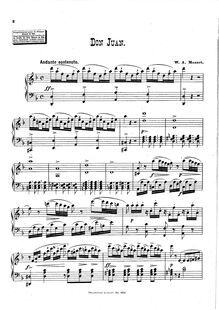 Partition Fantasia pour Piano Solo, Don Giovanni, Il dissoluto punito ossia il Don Giovanni