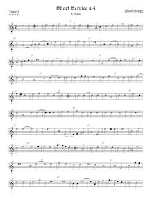 Partition ténor viole de gambe 1, octave aigu clef, Venite, Lugg, John