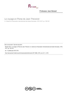 Le voyage en Perse de Jean Thévenot - article ; n°1 ; vol.27, pg 109-122
