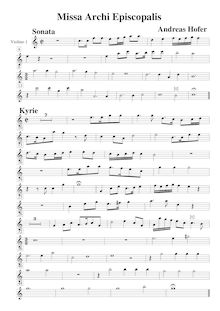 Partition violon 1, Missa Archi Episcopalis à 19, Hofer, Andreas