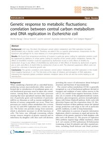 Genetic response to metabolic fluctuations: correlation between central carbon metabolism and DNA replication in Escherichia coli